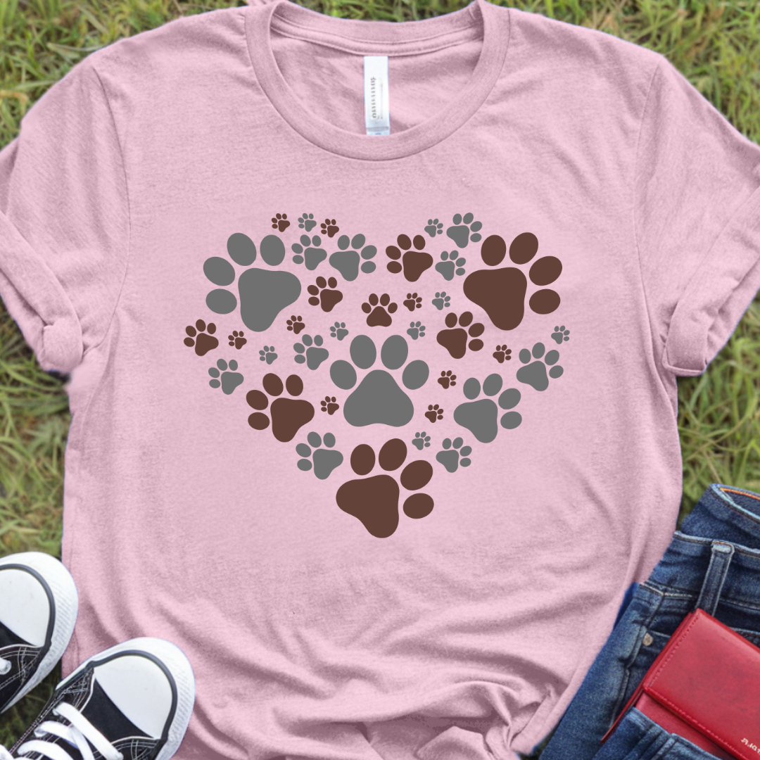 Heart paw prints