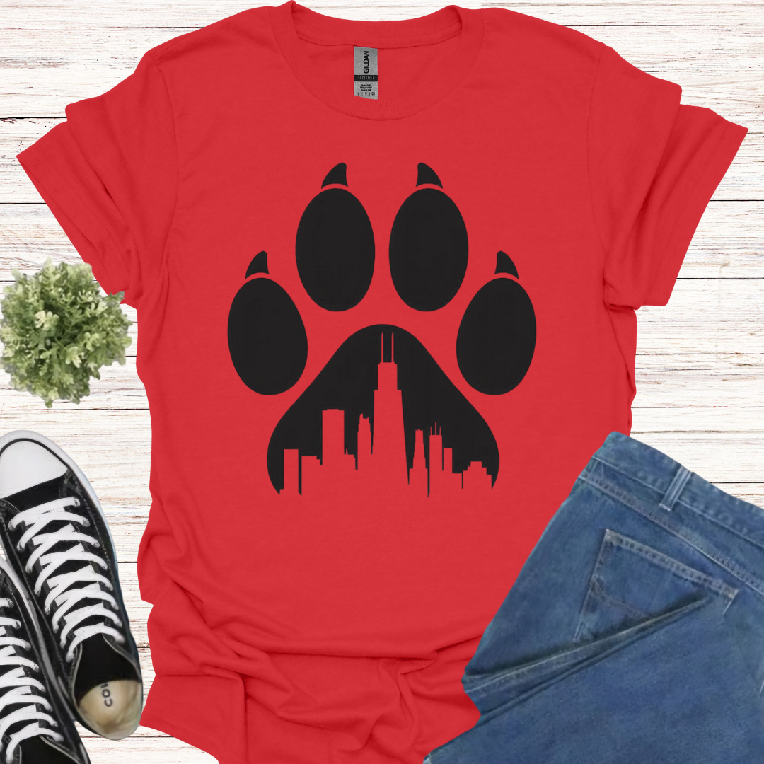 Paw print Chicago Skyline