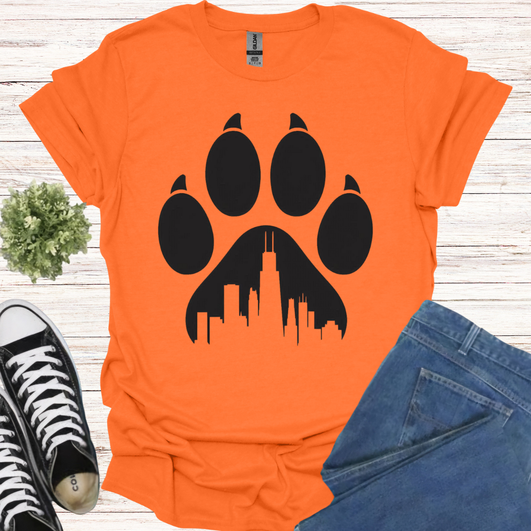 Paw print Chicago Skyline