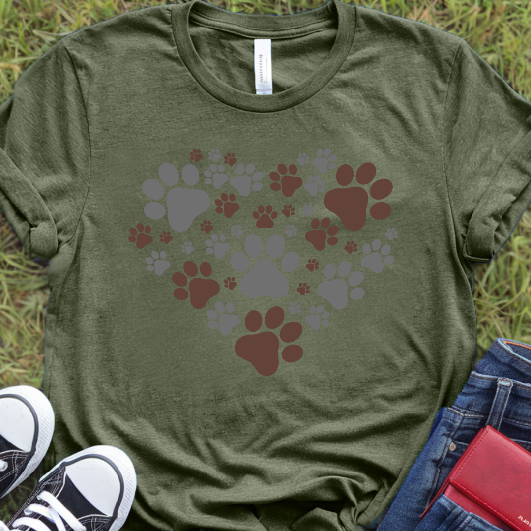 Heart paw prints