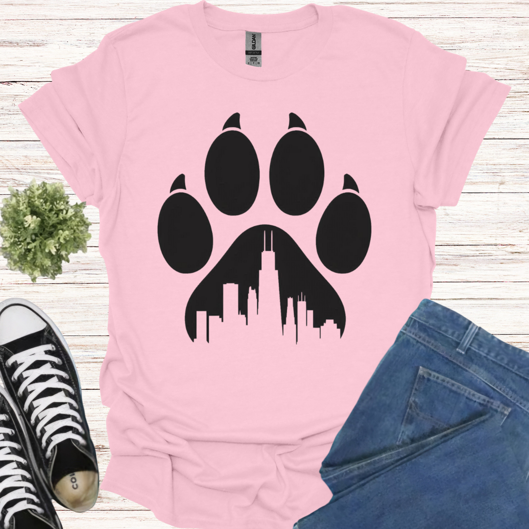 Paw print Chicago Skyline