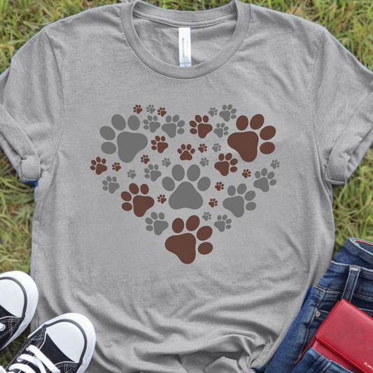 Heart paw prints