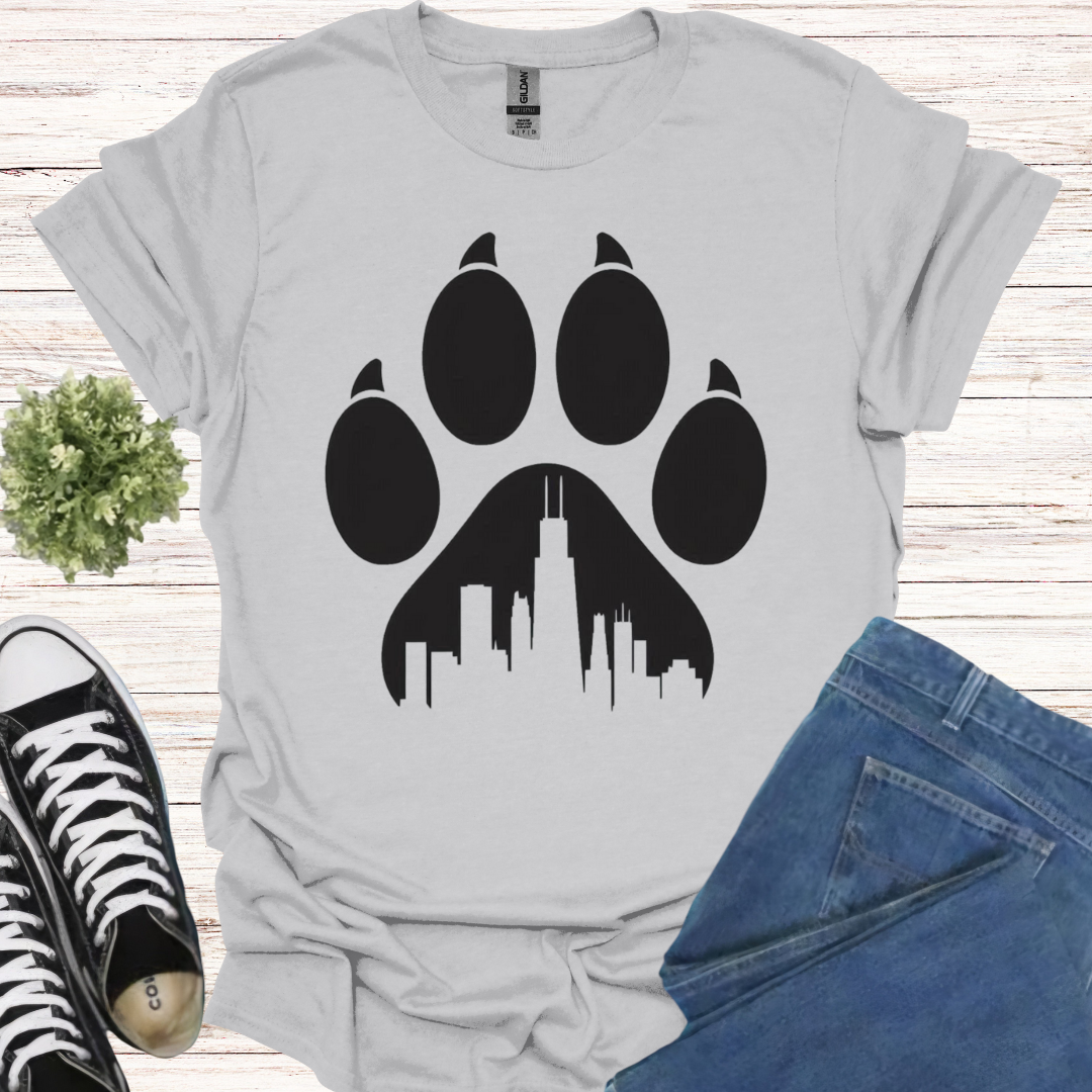 Paw print Chicago Skyline